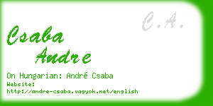 csaba andre business card